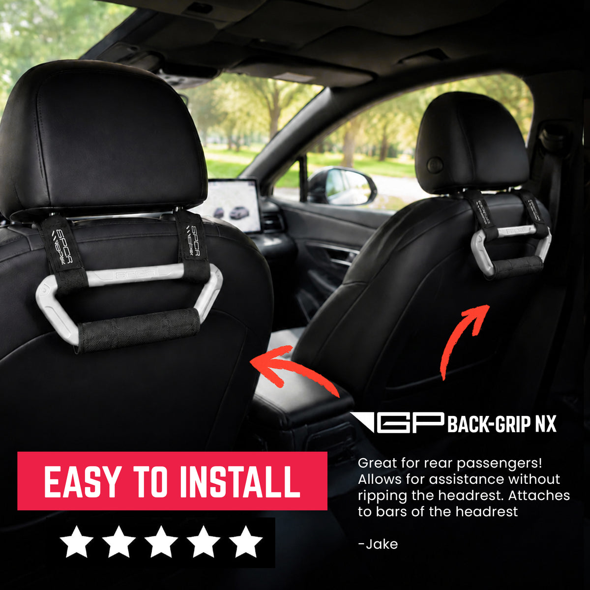 GPCA Back-Grip PRO headrest grab handles