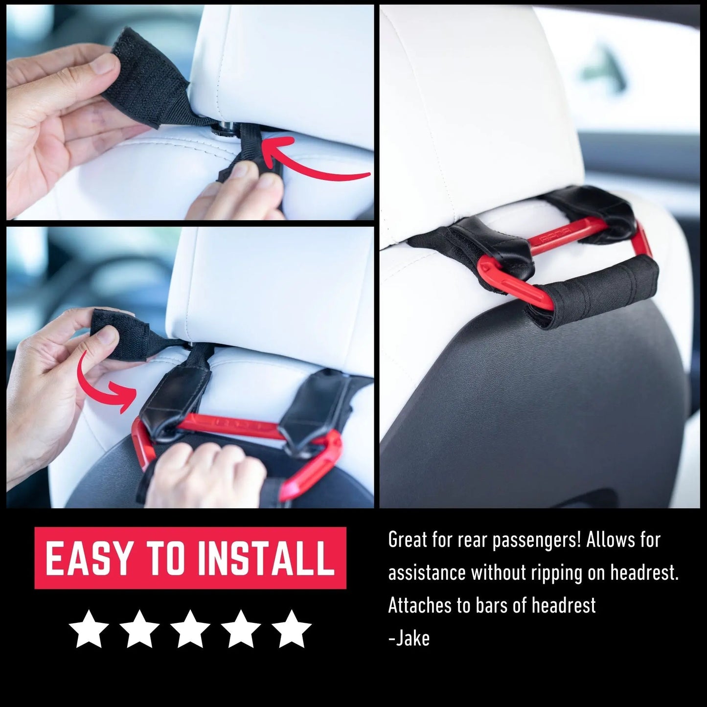 Back Grip PRO Headrest Handles for TESLA S/ 3/ Y - GPCA