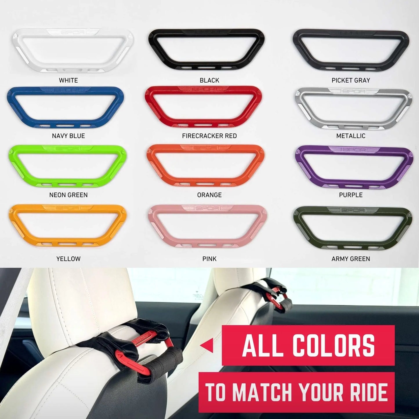 Back Grip PRO Headrest Handles for TESLA S/ 3/ Y - GPCA