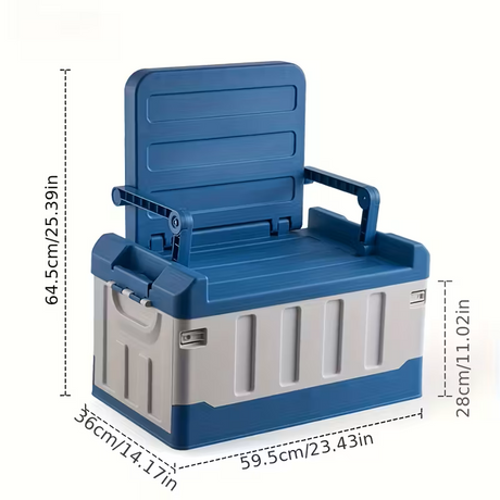 Foldable Camping Stool with Backrest & Storage Bag Portable Fishing Seat Outdoor Chair light colorway