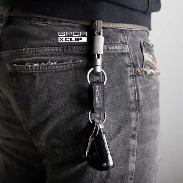 GPCA X-Clip EDC keychain close-up of clip mechanism