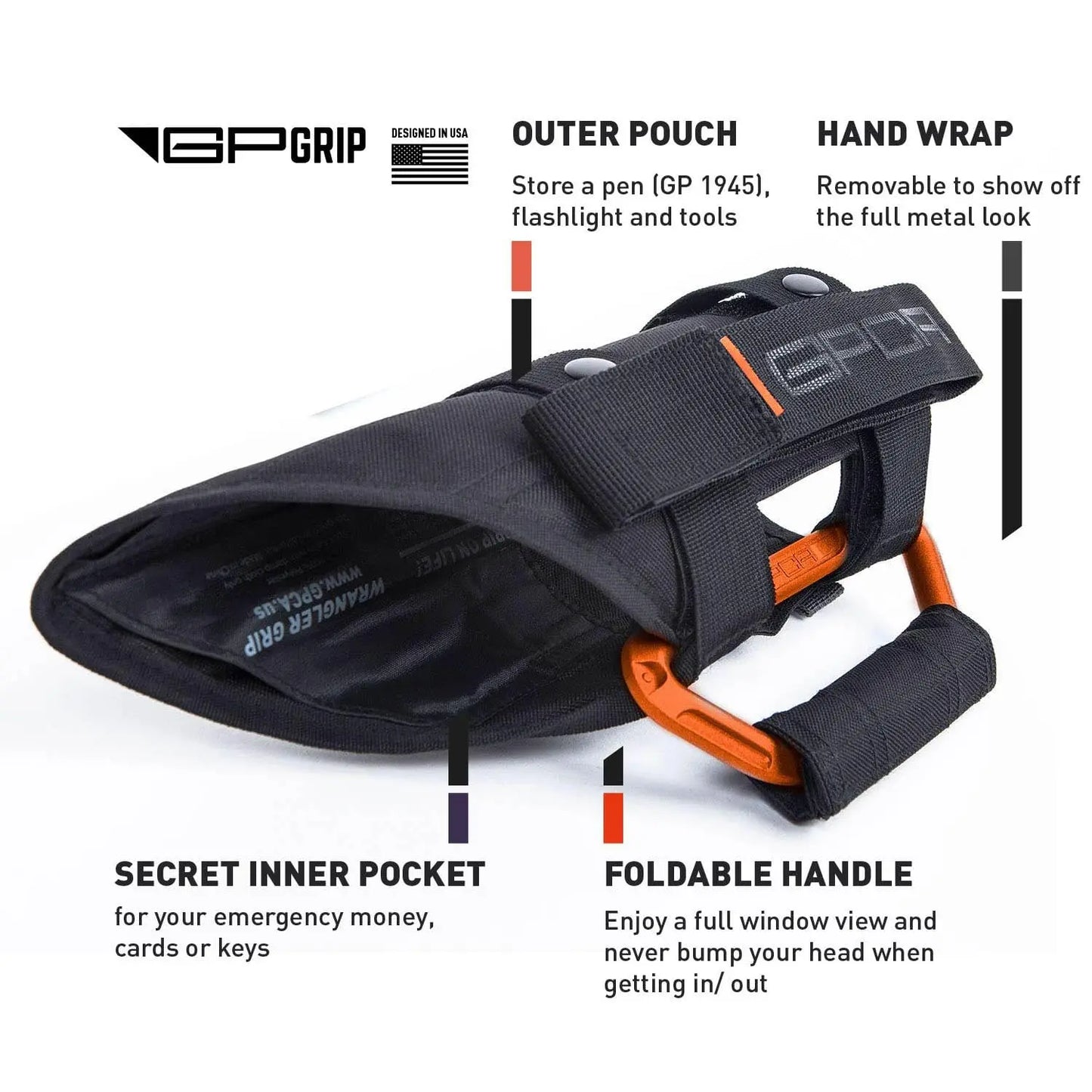 GPCA Jeep Wrangler Grab handle GP Grip orange