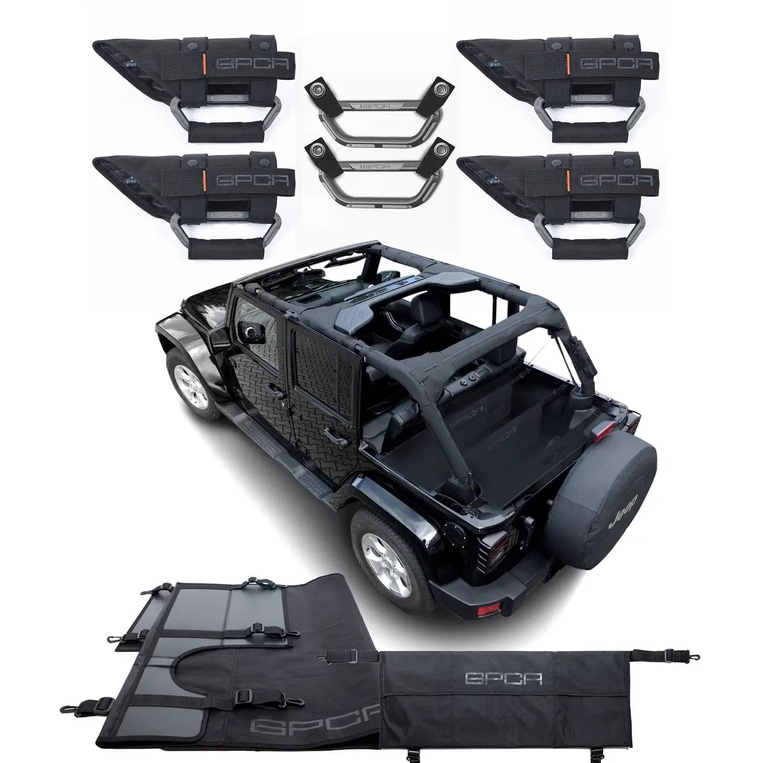 GPCA Jeep Wrangler JK 4DR Bundle Deal, pack with cargo cover and cargo organizer