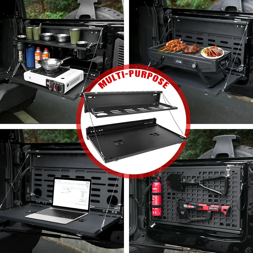 Bronco Tailgate Table & MOLLE Panel 2021-2024+ 2-Tier Camping Rack product view 7