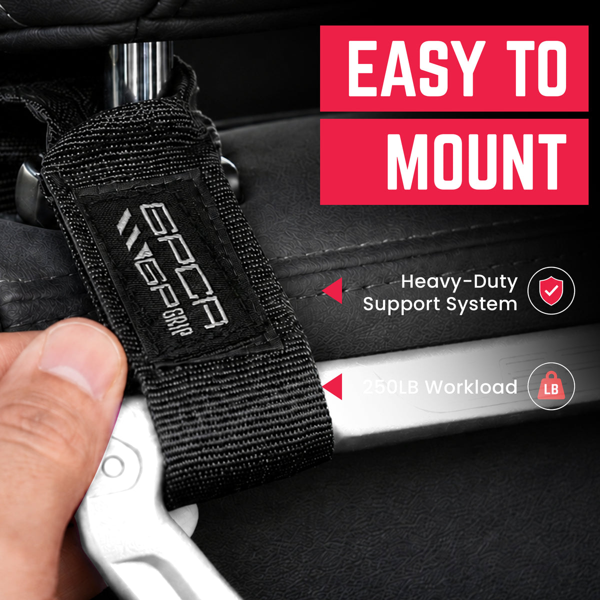 GP Back Grip PRO — Rear Headrest Handles for All Cars & Trucks