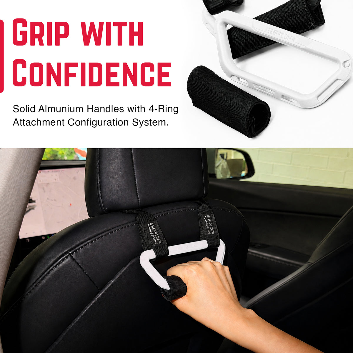 GPCA Back-Grip PRO headrest grab handles for Tesla Model S 3 Y