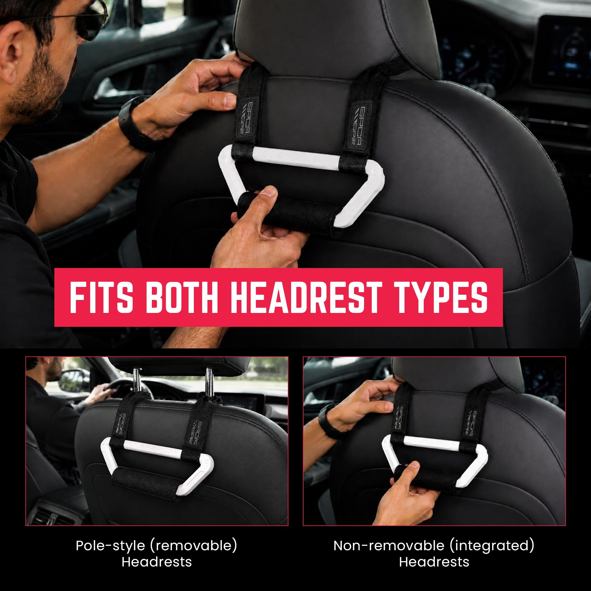 GP Back Grip PRO — Rear Headrest Handles for Cars & Trucks | GPCA