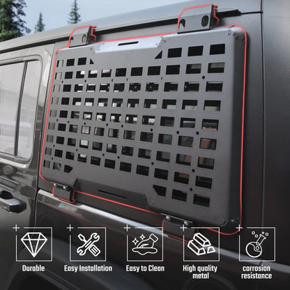 Rear Molle Panel System for 2018-2024+ Jeep Wrangler JL 4DR product view 4