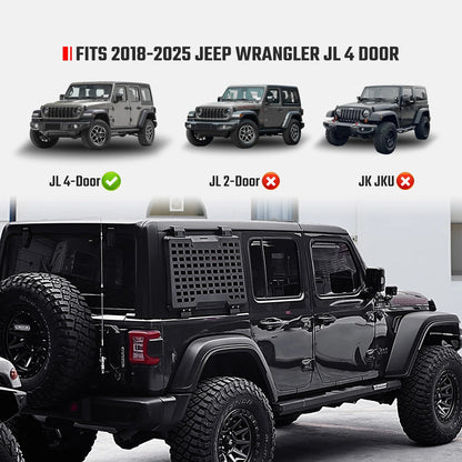 Rear Molle Panel System for 2018-2024+ Jeep Wrangler JL 4DR product view 5