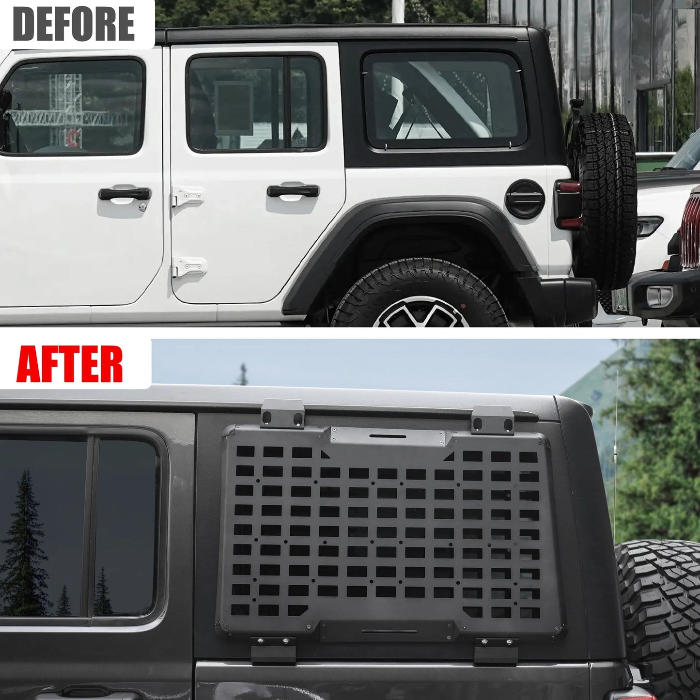Rear Molle Panel System for 2018-2024+ Jeep Wrangler JL 4DR product view 7
