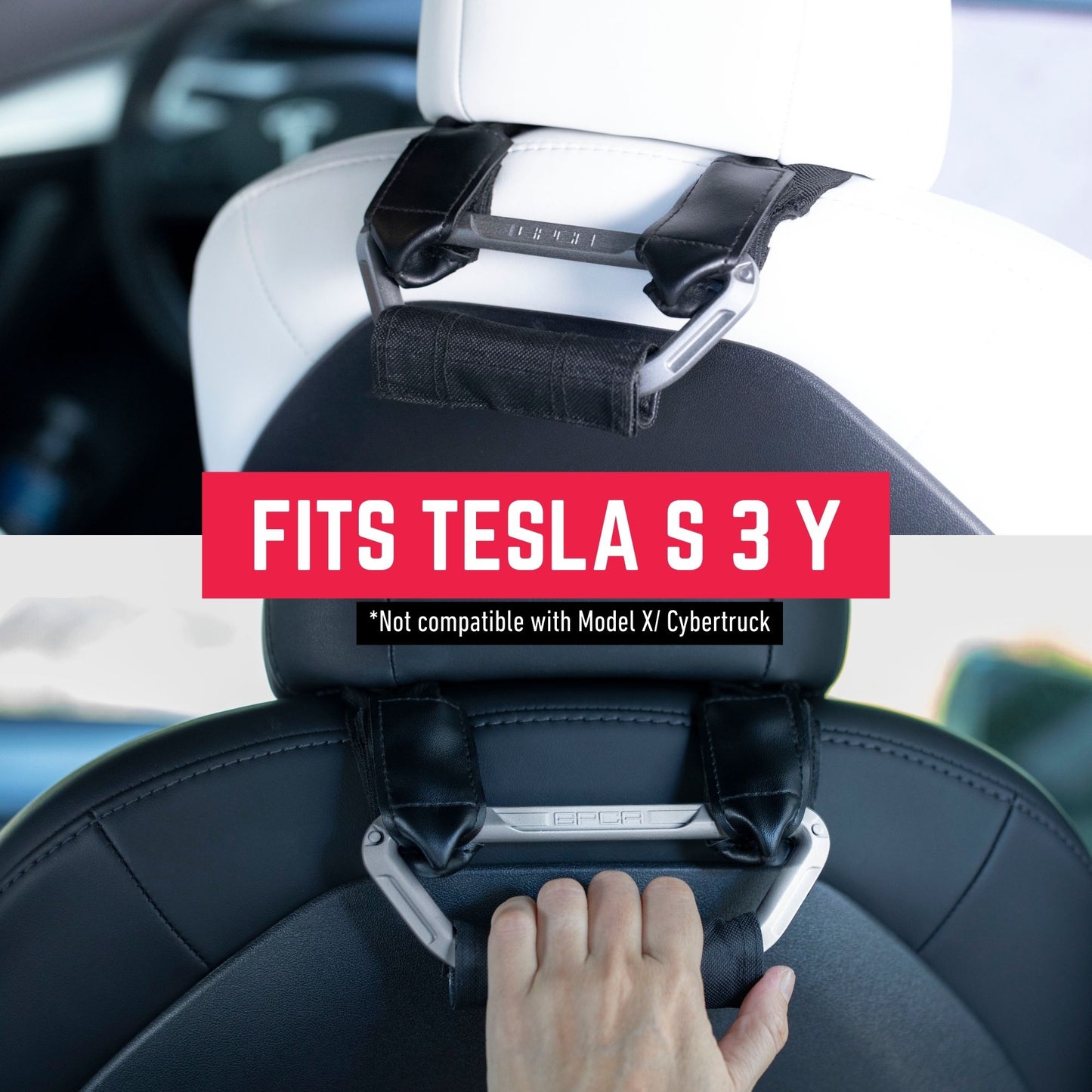 Back Grip PRO Headrest Handles for TESLA S/ 3/ Y