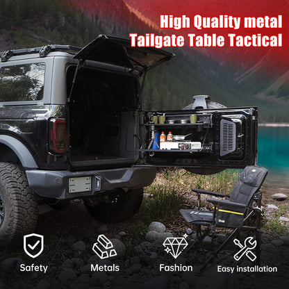Bronco Tailgate Table & MOLLE Panel 2021-2024+ 2-Tier Camping Rack product view 3