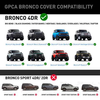 GPCA Bronco 4DR Cargo Cover Hardtop