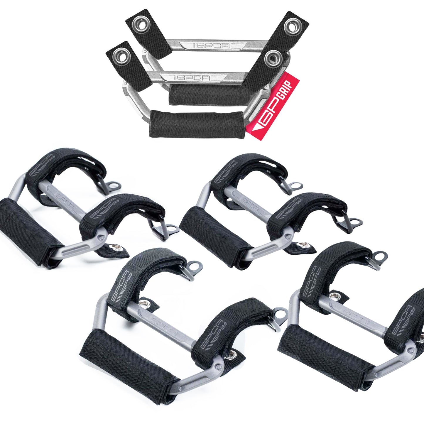 GP-Grip AIR Billet Silver mounted Jeep Wrangler grab handle — lifestyle view