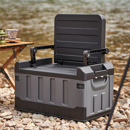 Foldable Camping Stool with Backrest & Storage Bag Portable Fishing Seat Outdoor Chair product main image