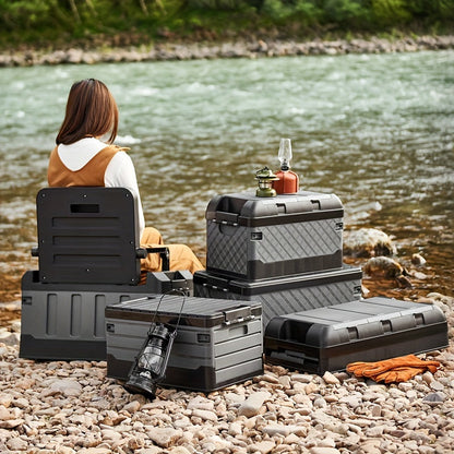 Foldable Camping Stool with Backrest & Storage Bag Portable Fishing Seat Outdoor Chair product view 9