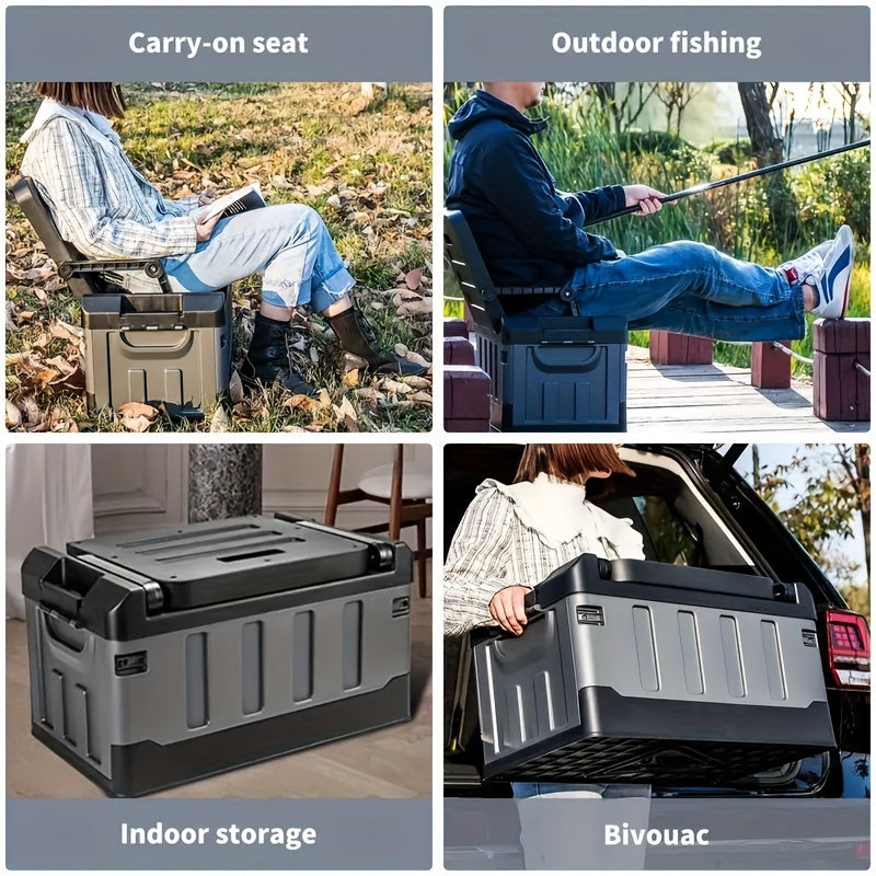 Foldable Camping Stool with Backrest & Storage Bag Portable Fishing Seat Outdoor Chair product view 10