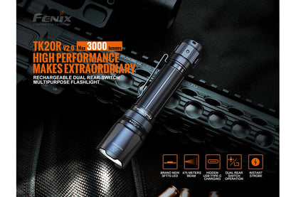 TK20R Rechargeable Flashlight 3000 lumens  - fits GPCA Utility Case product view 3