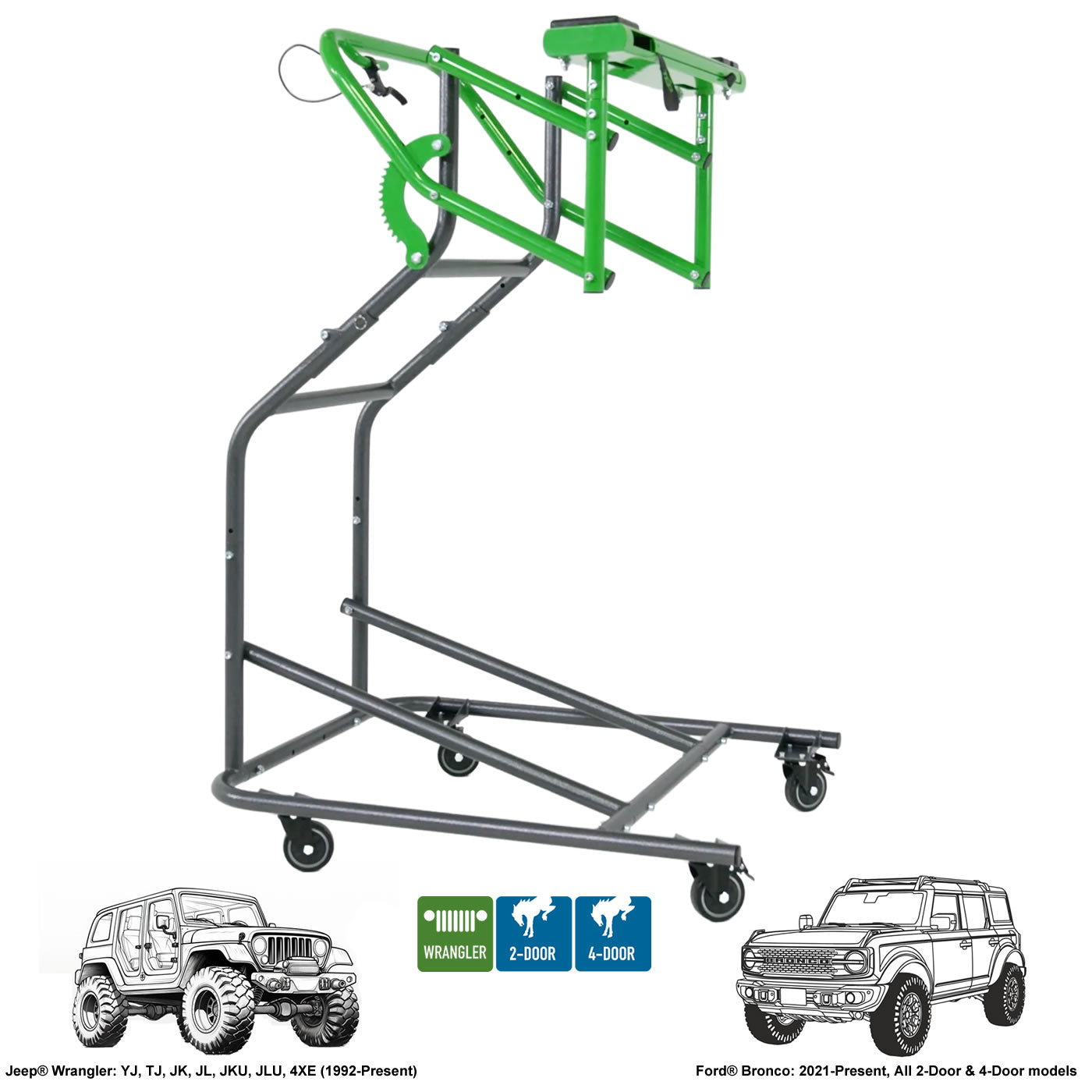 TopLift Pro V2 - Hardtop Removal & Storage Tool for Jeep Wrangler + Ford Bronco