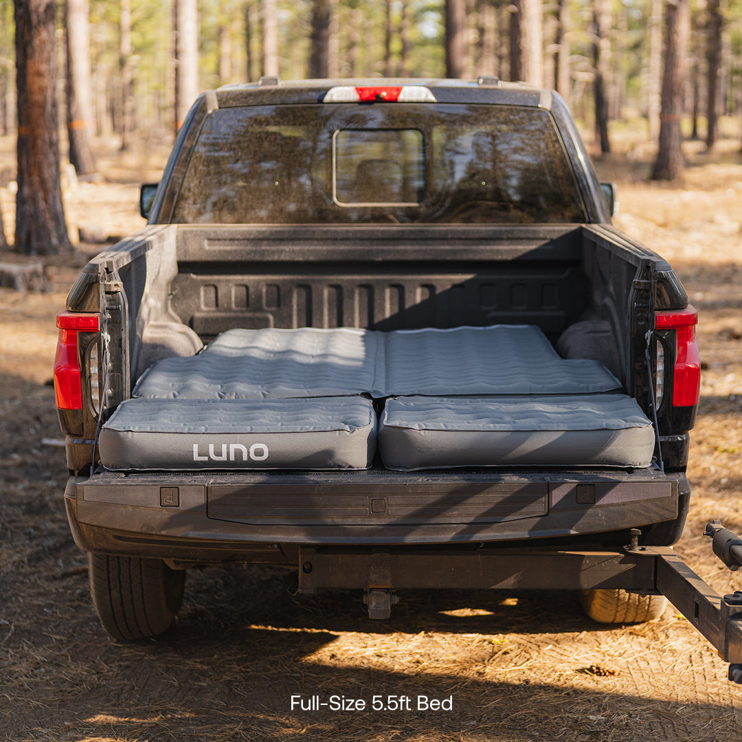 AIR Truck Bed Mattress — full-size 5.5ft bed inflated top view