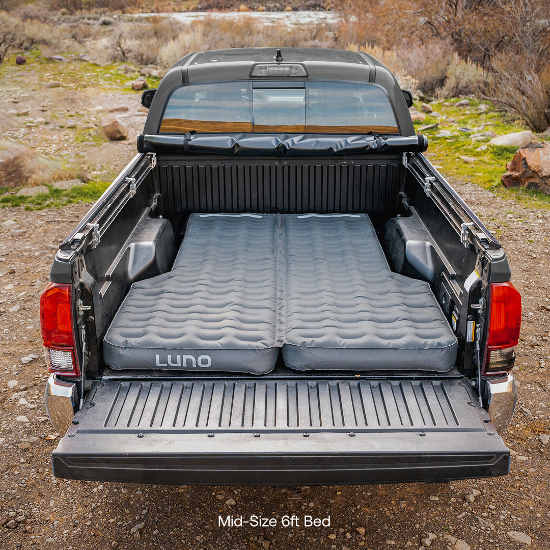 AIR Truck Bed Mattress — mid-size 6ft bed inflated top view