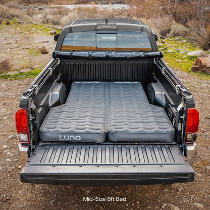 AIR Truck Bed Mattress — mid-size 6ft bed inflated top view