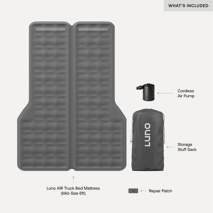 AIR Truck Bed Mattress — mid-size 6ft bed side profile in truck
