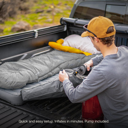 AIR Truck Bed Mattress — mid-size 6ft bed with camping setup