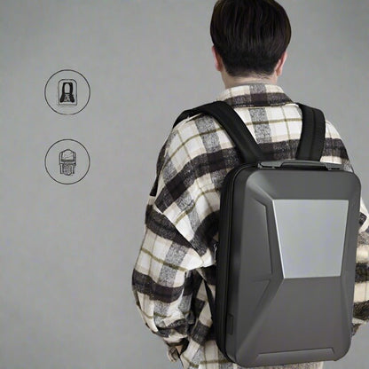 Cybertruck-Style Backpack — shoulder strap and back panel detail
