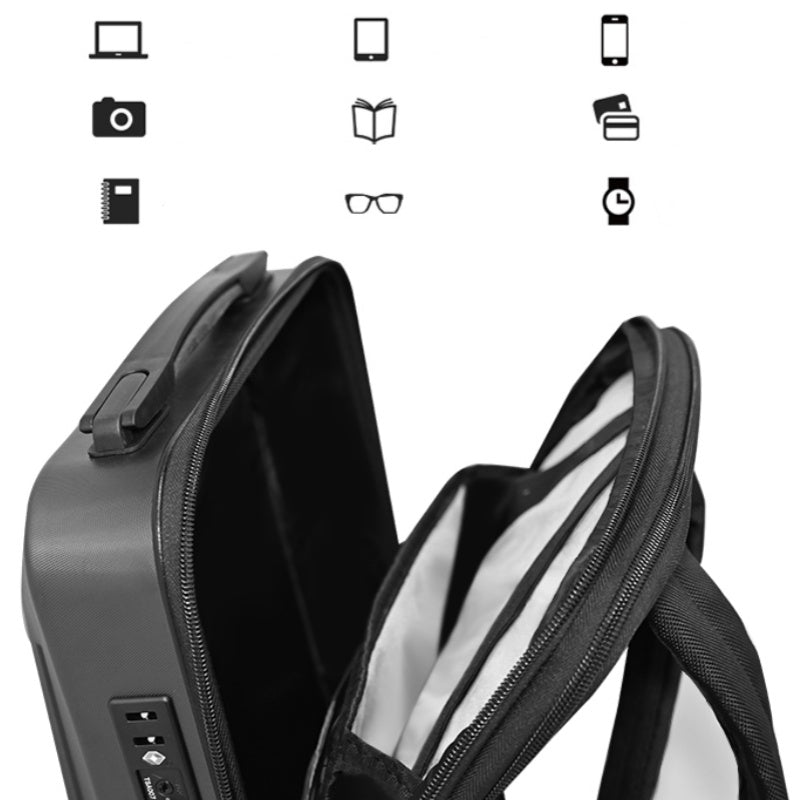 Cybertruck-Style Backpack — interior storage layout and pockets