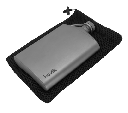 Kuvik 220ml Titanium Flask — cap detail and pour spout