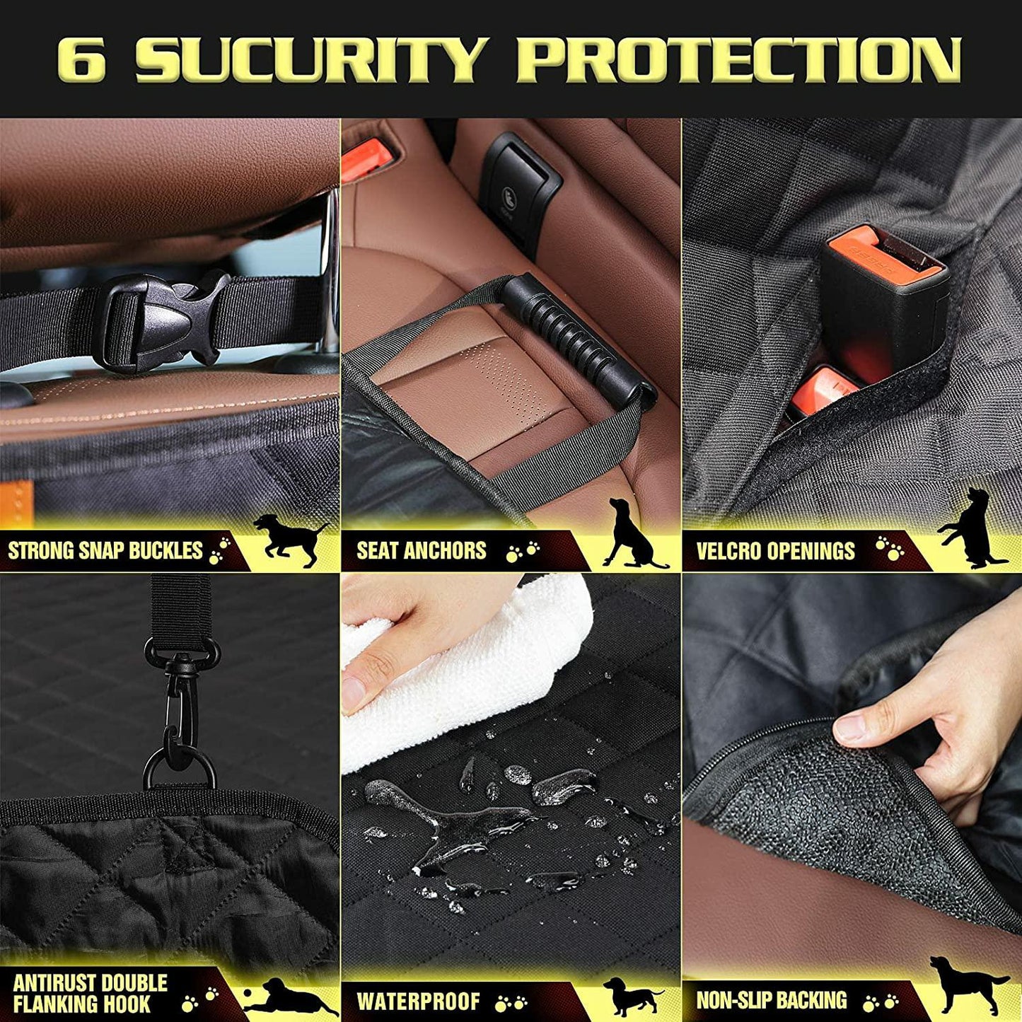 Waterproof Dog Seat Cover — headrest strap attachment installation