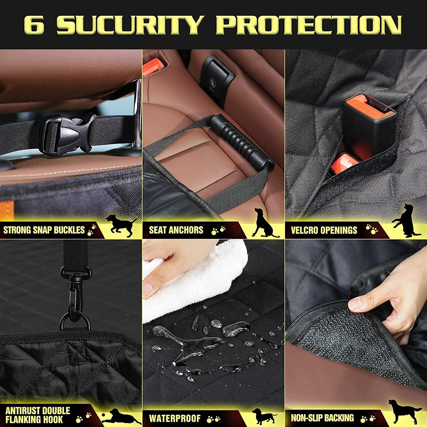 Waterproof Dog Seat Cover — headrest strap attachment installation