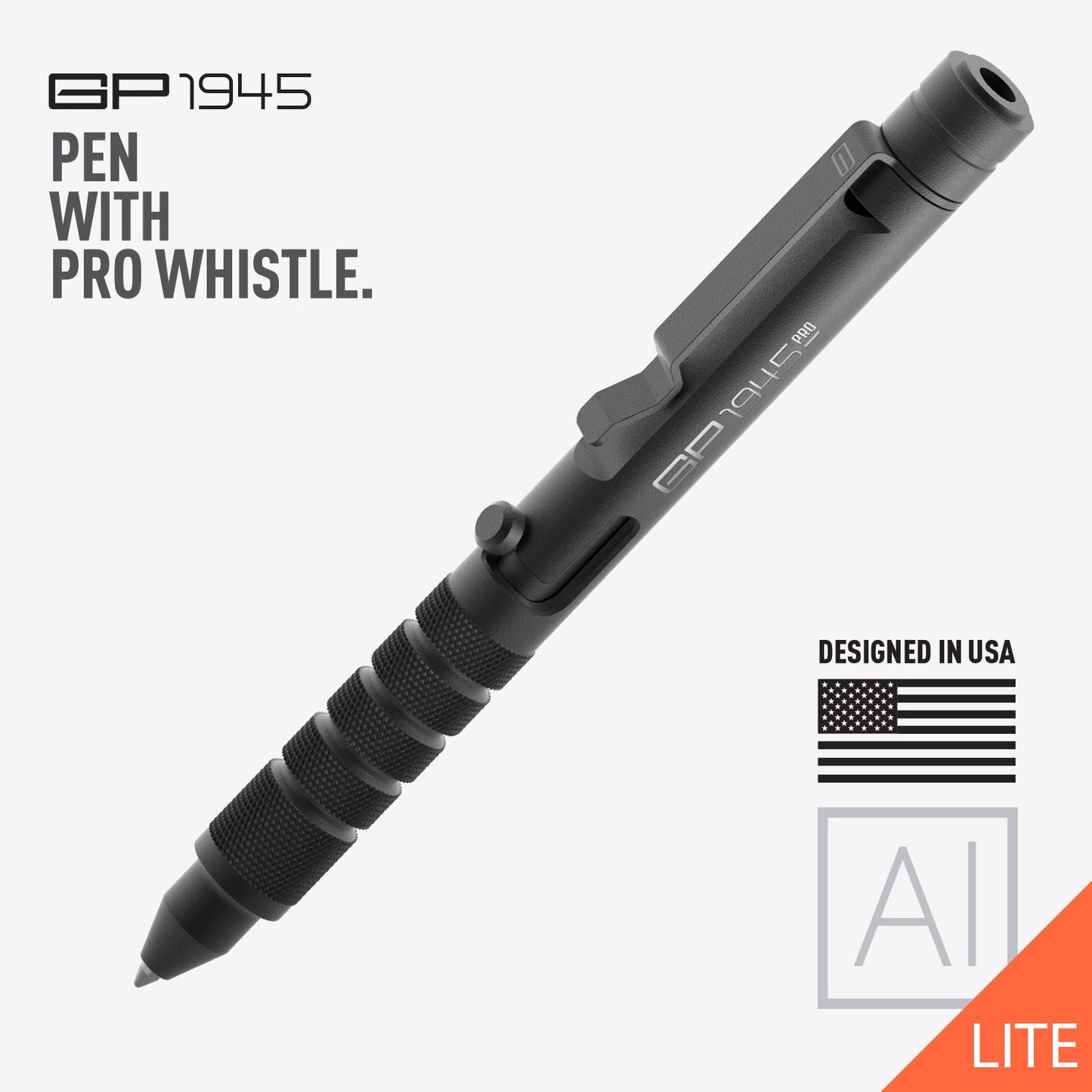 GPCA 1945 Bolt Action Pen Lite aluminum dark theme, fine and smooth writing instrument