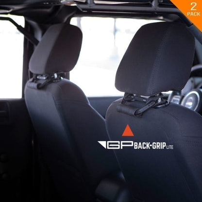 GP Back Grip Lite Black headrest handle, with enginereed fiber reinforced nylon handles