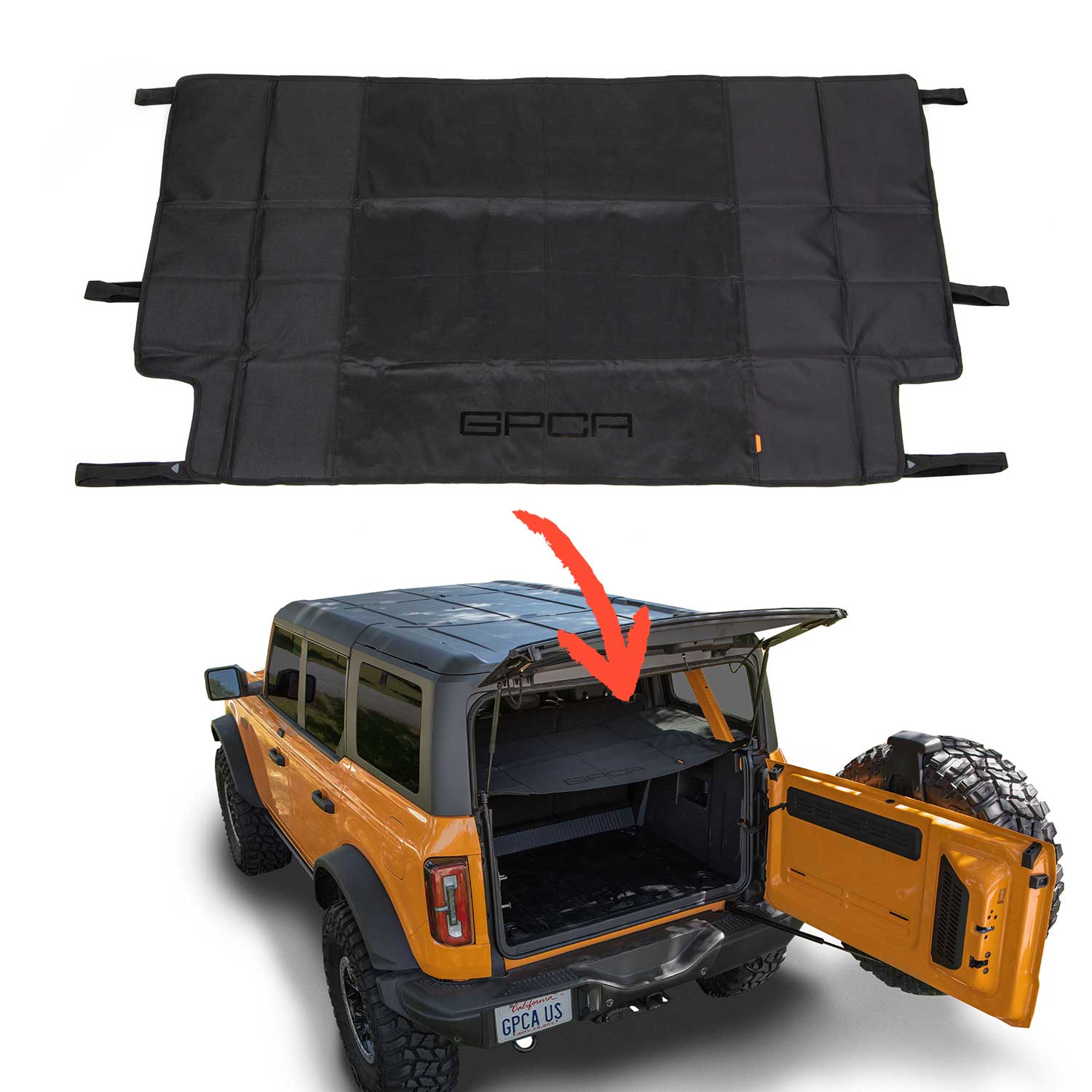 RERPRO Trunk Cargo Cover for 2021 2022 2023 2024 Ford Bronco 4 Door Rear  Trunk Tonneau Cover Security Shield Shade Luggage Protector Interior