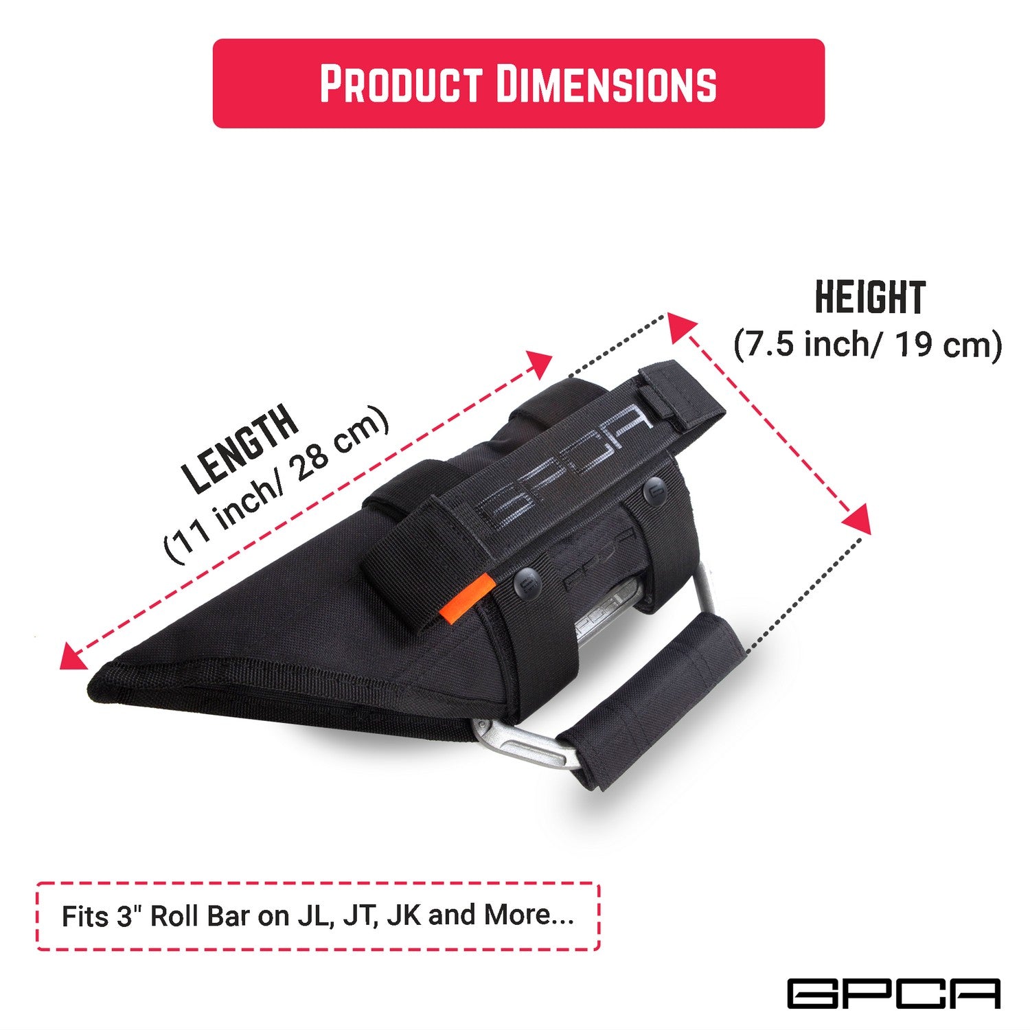 GPCA GP Grip PRO, fits 3" roll bar on JL, JT, JK and more.