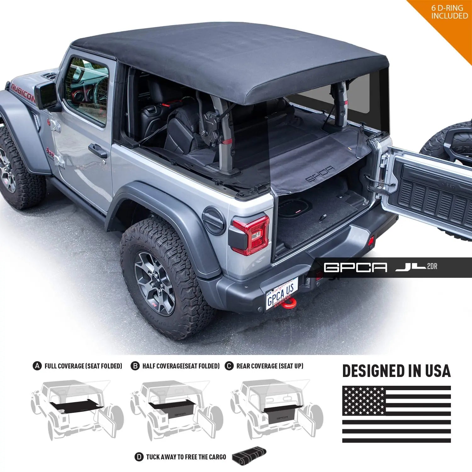 jeep tarp Jeep Wrangler JL 2DR Cargo Cover (2018+)