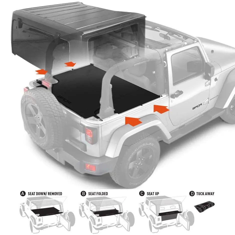 Jeep Wrangler JK 2DR cargo cover GPCA