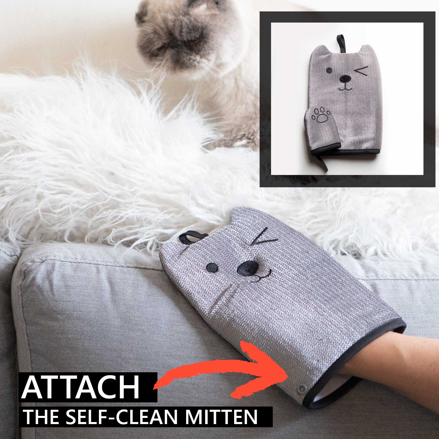 Cat hair 2024 remover mitt